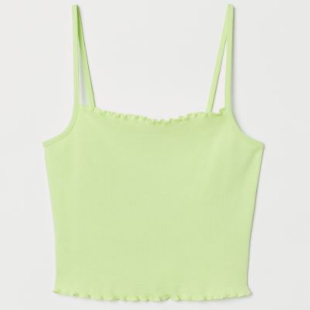 🎁Free Add On Cropped Tank Top, Neon  Green Size Large